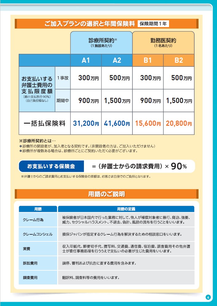 クレーム対応費用保険制度