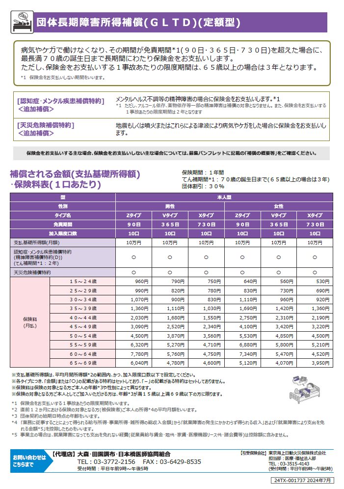 団体長期障害所得補償保険